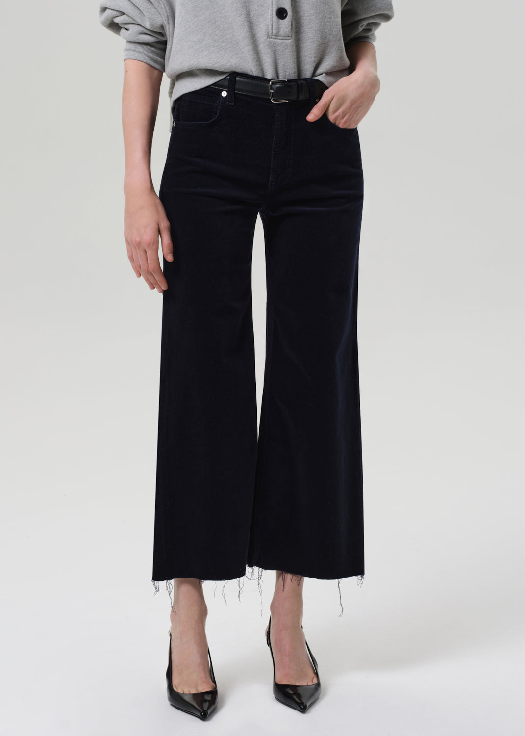 Citizens Of Humanity | Lyra Wide Leg Crop | Navy Cord
