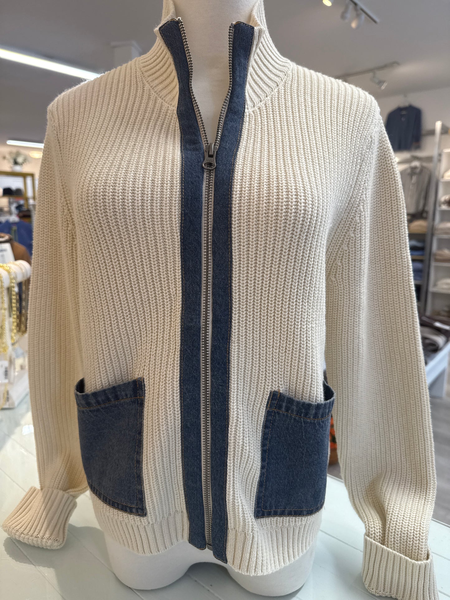 J.Society | Zip Cardigan Mix Media | 22044