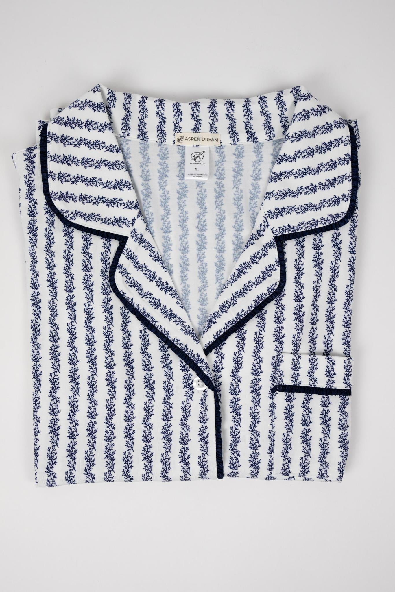 Aspen Dream | Jolene Cropped Pajama Set Blue Coral