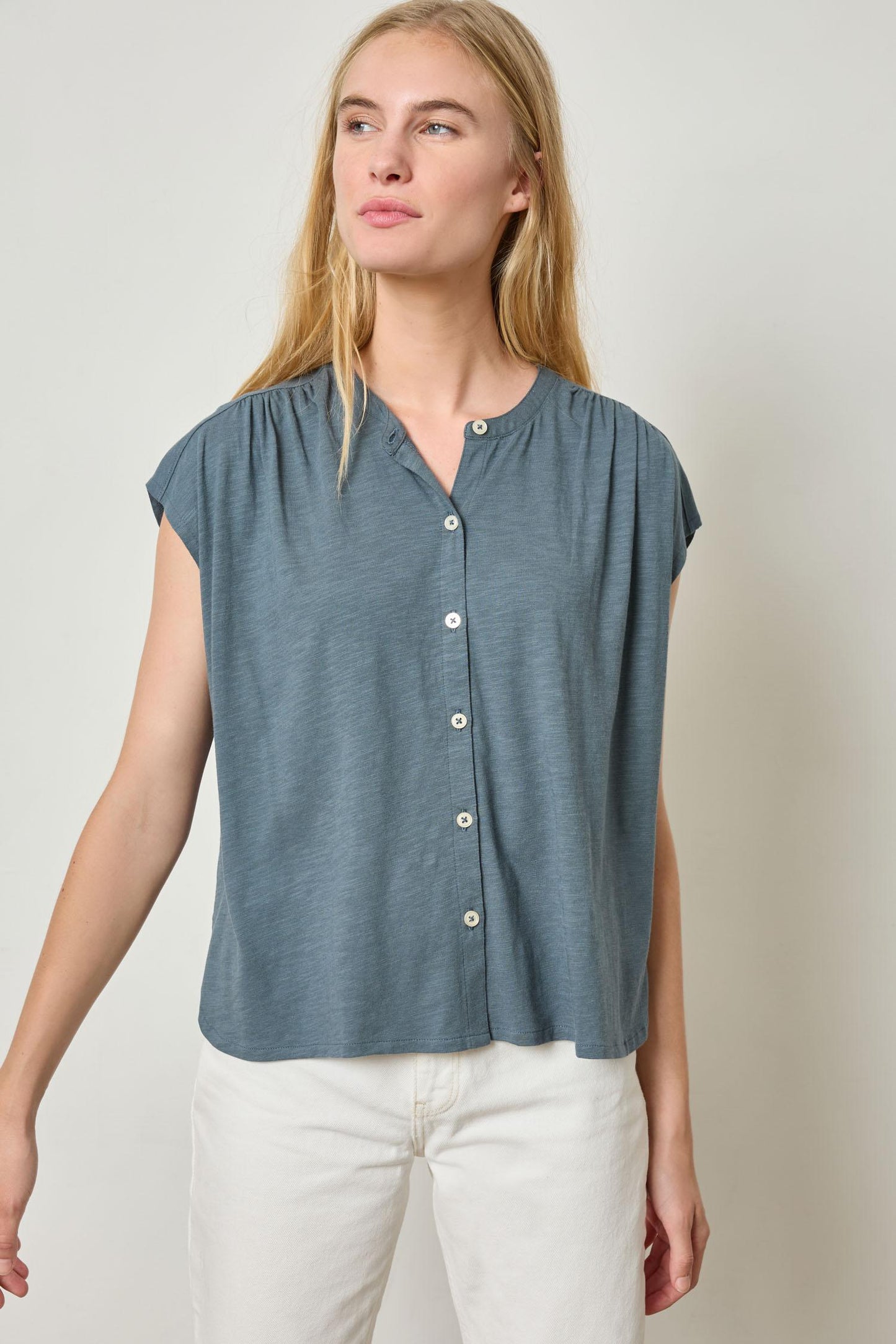 Lilla P | Relaxed Button Down Tee | PA 2932