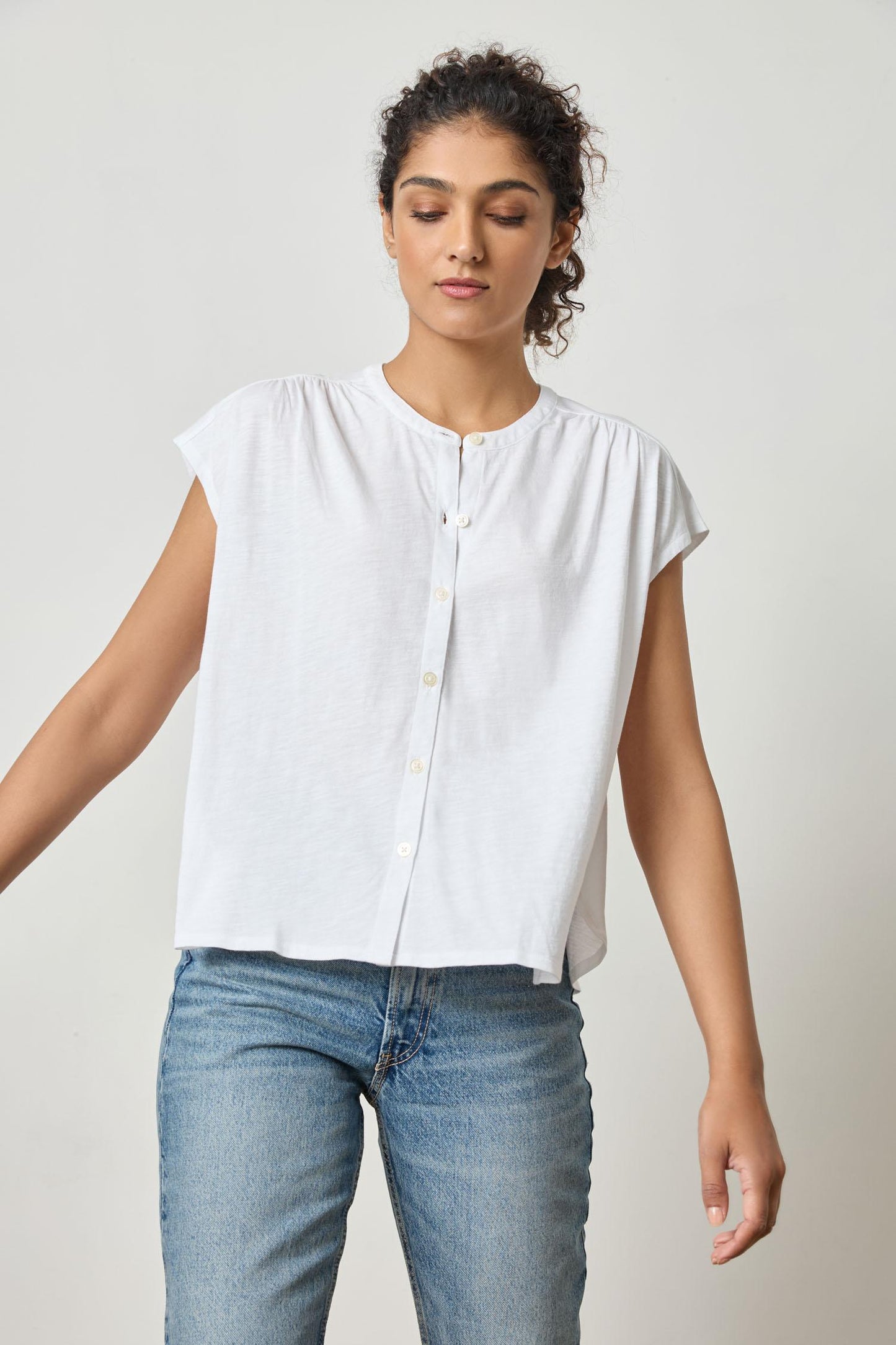 Lilla P | Relaxed Button Down Tee | PA 2932