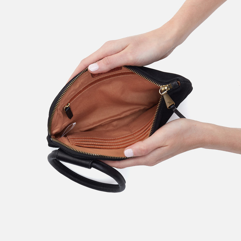 HOBO | SABLE wristlet in Suede Black