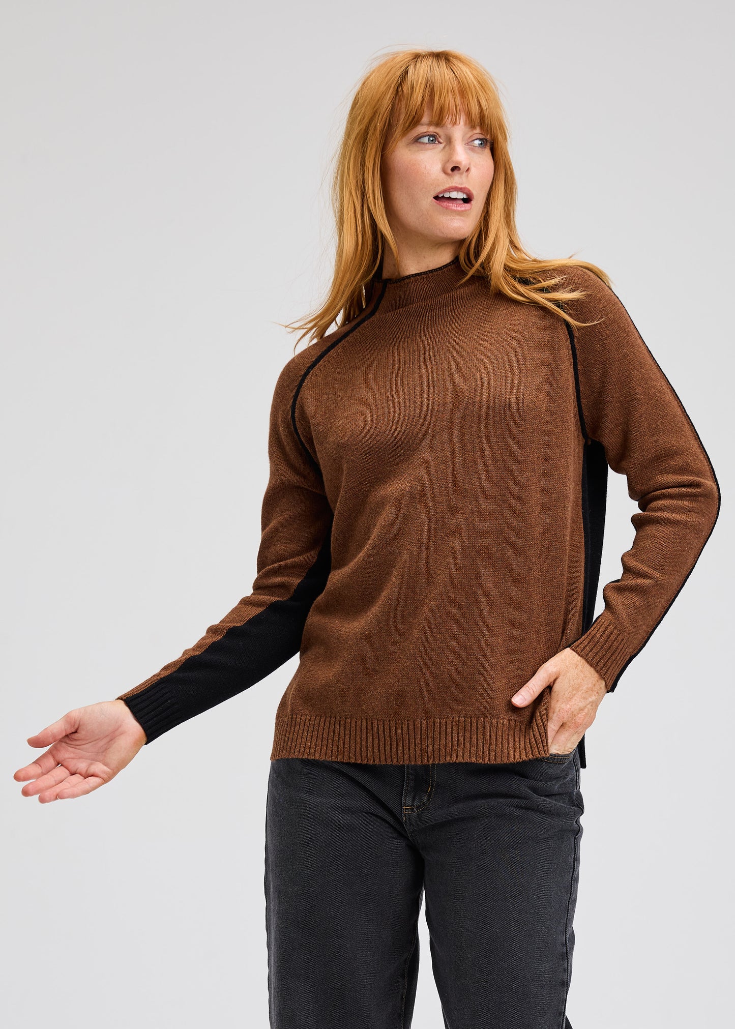 Zaket & Plover | Reversible Block Funnel sweater