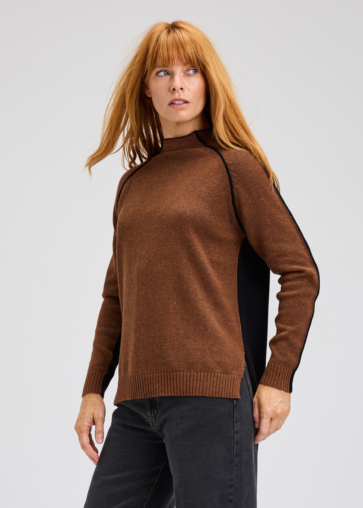 Zaket & Plover | Reversible Block Funnel sweater