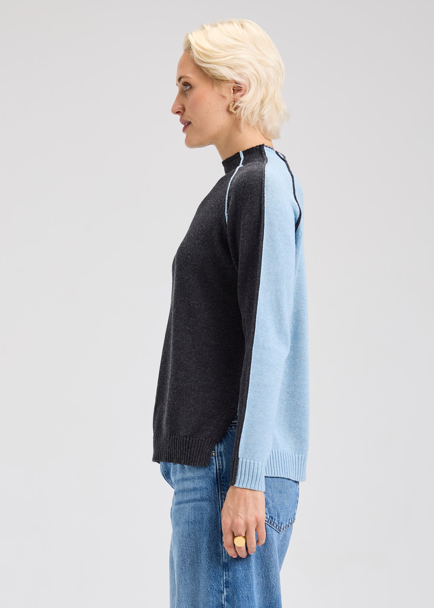 Zaket & Plover | Reversible Block Funnel sweater