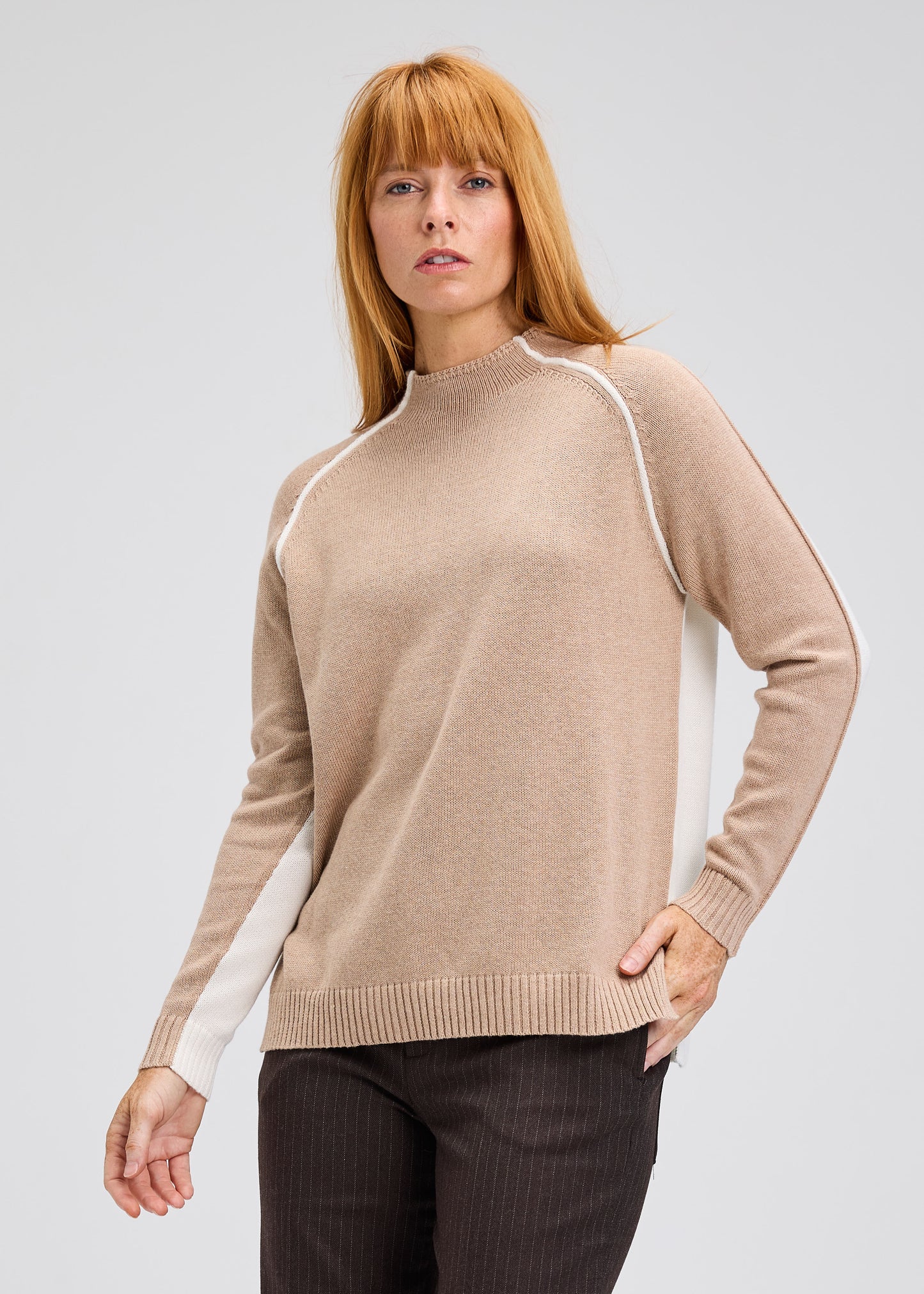 Zaket & Plover | Reversible Block Funnel sweater