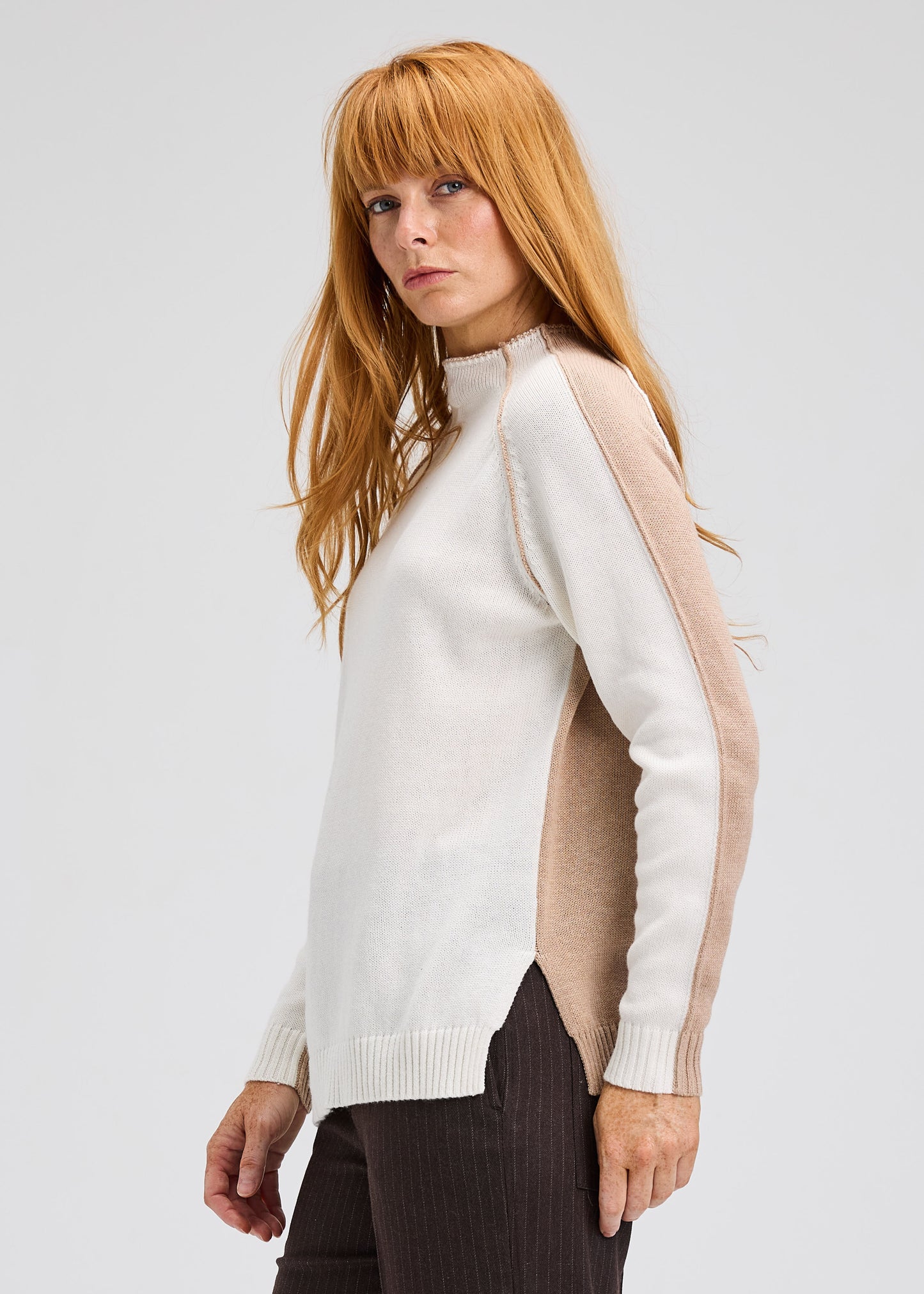 Zaket & Plover | Reversible Block Funnel sweater