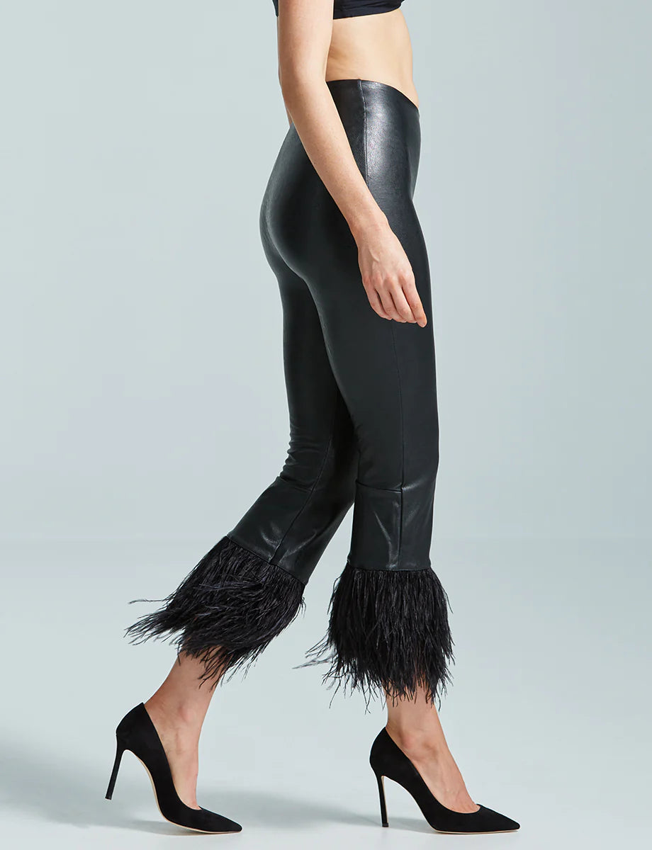 Commando | Faux Leather Feather Crop Flare