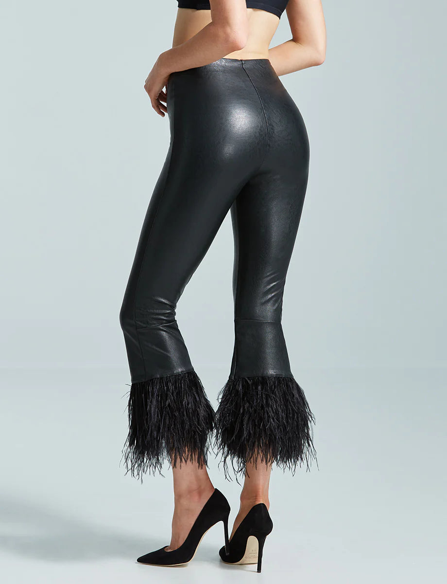 Commando | Faux Leather Feather Crop Flare