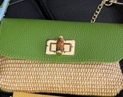 Jijou Capri | Raffia Leather Clutch Crossbody