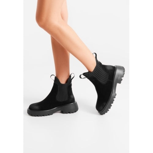 Woden | Isabella Fleece Lined  Waterproof Ankle boot | Black