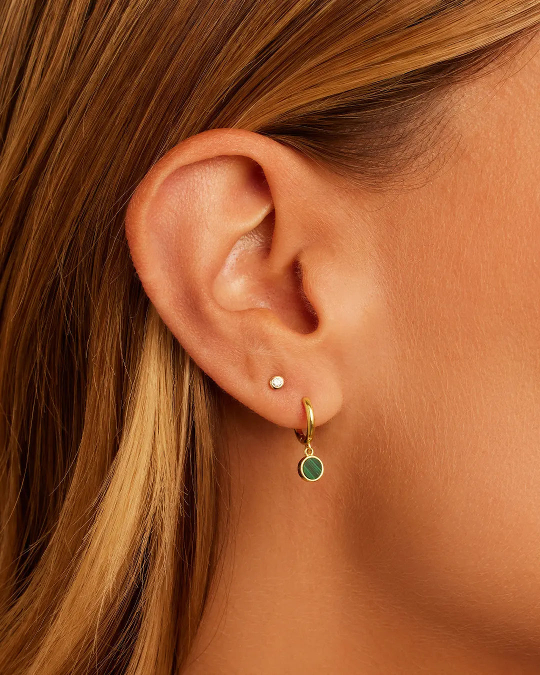 Gorjana | Rose Marble Coin Huggies