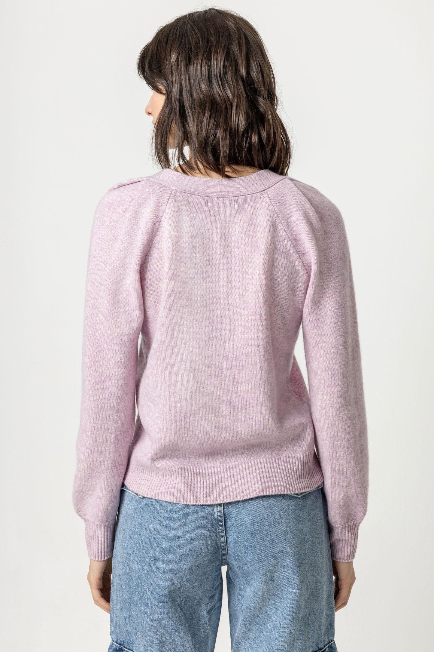Lilla P | Wide Trim V-Neck Sweater