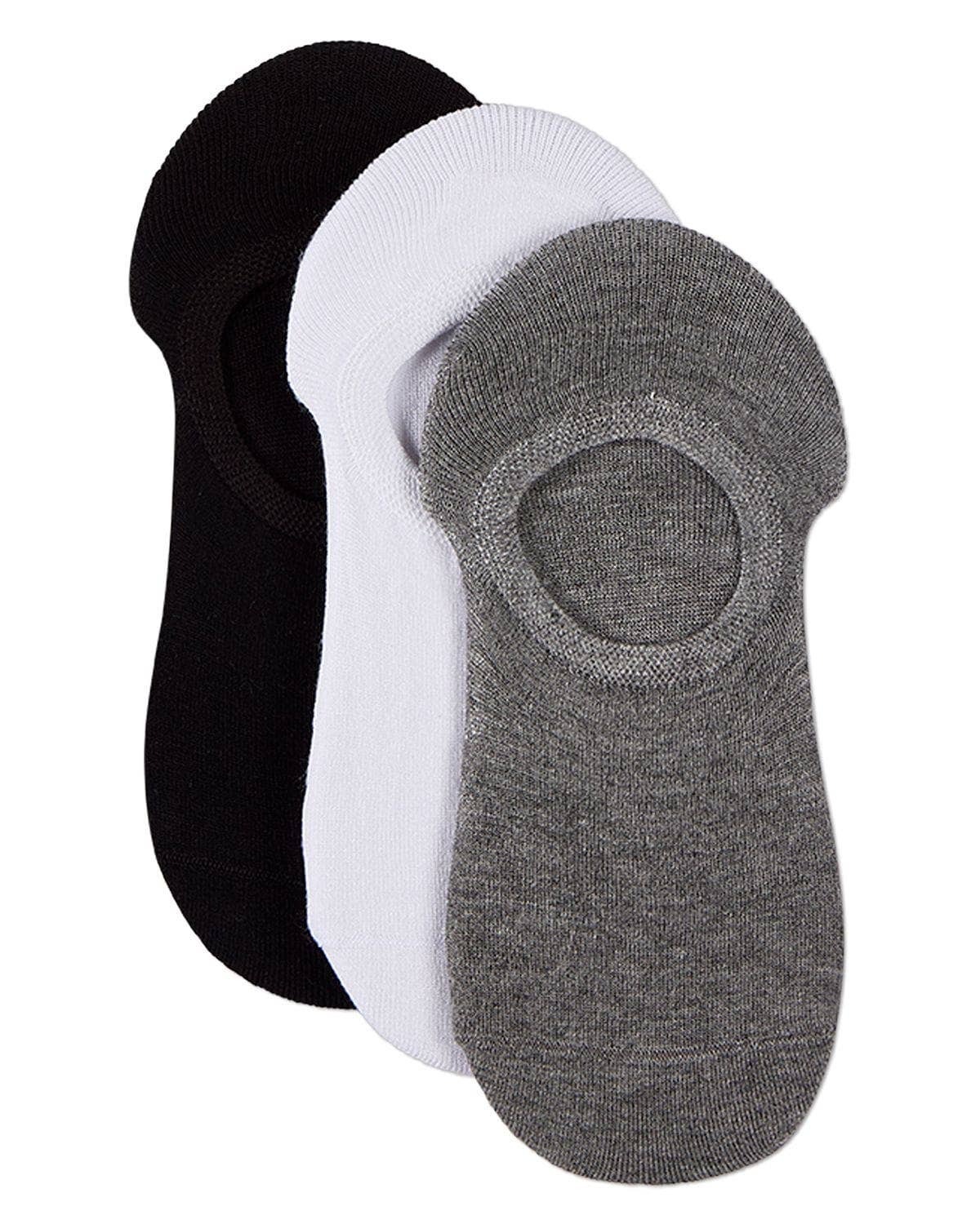 
                  
                    3 Pair Women's Silky-Soft No Show Rayon Blend Sneaker Liners: Gray-White-Black / 9-11
                  
                