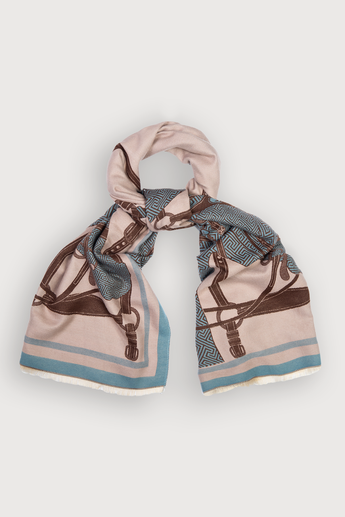 
                  
                    Equestrian Reversible Scarf: Light Blue
                  
                