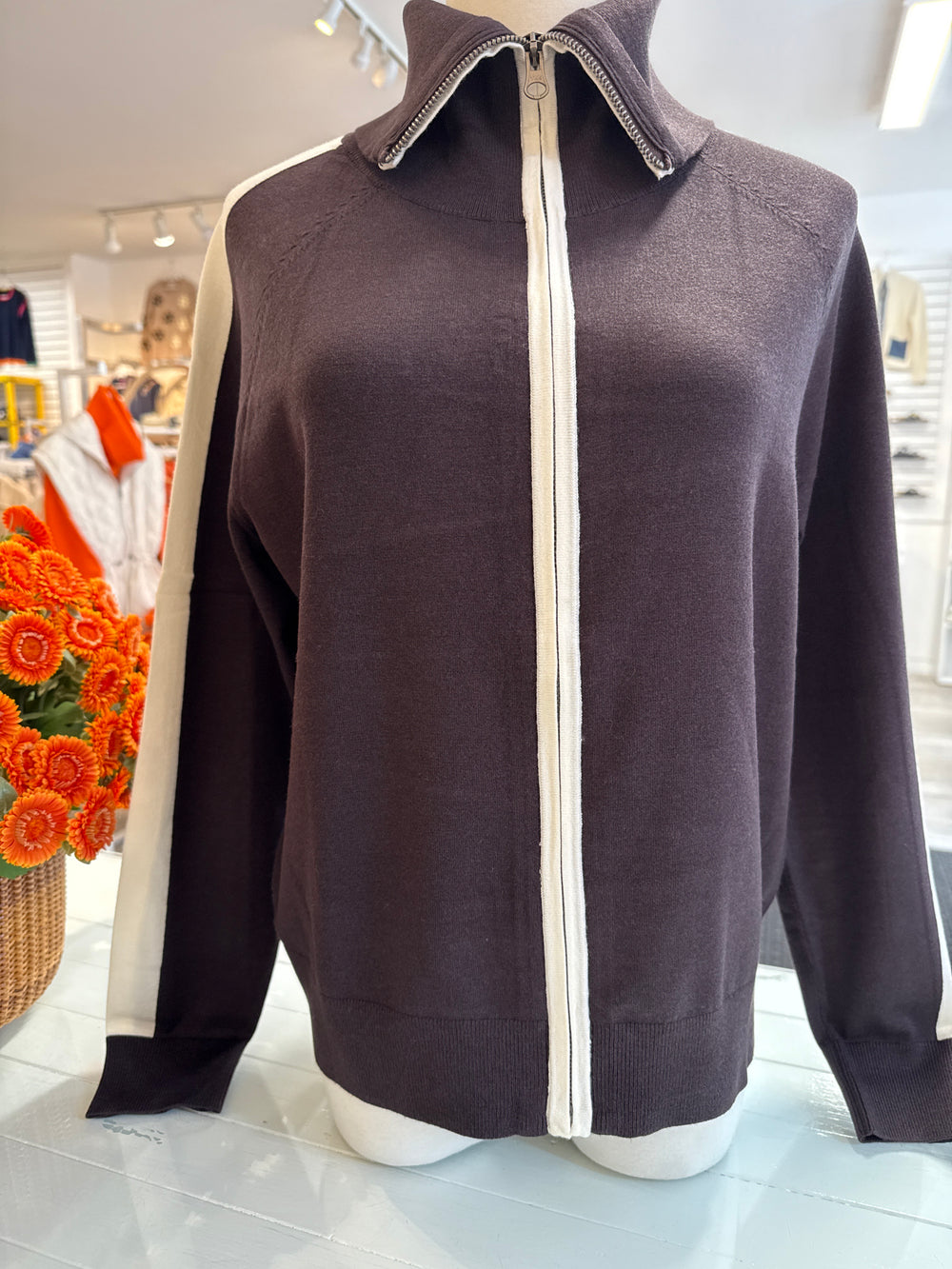 J.Society |  Single Stripe Zip Front Hoodie | 30010