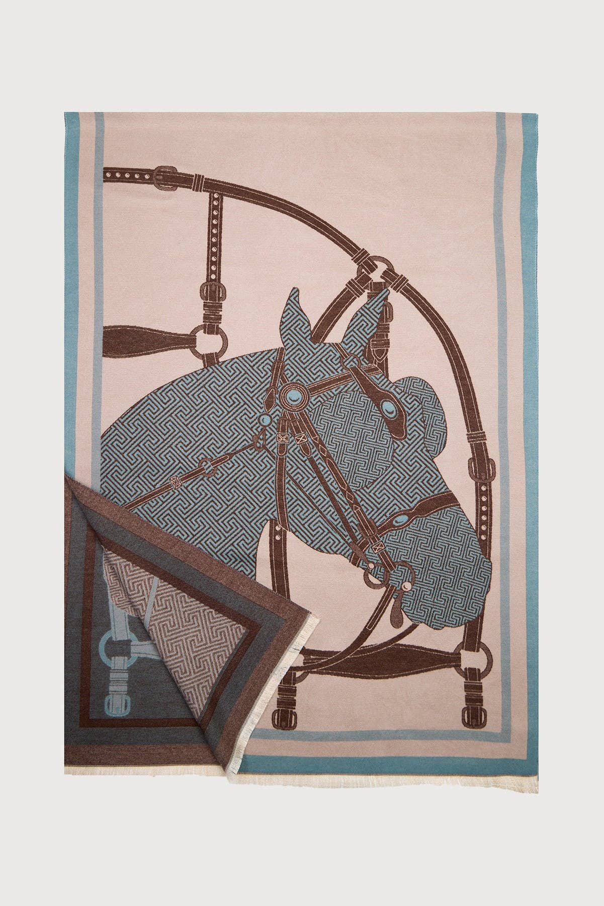 
                  
                    Equestrian Reversible Scarf: Light Blue
                  
                