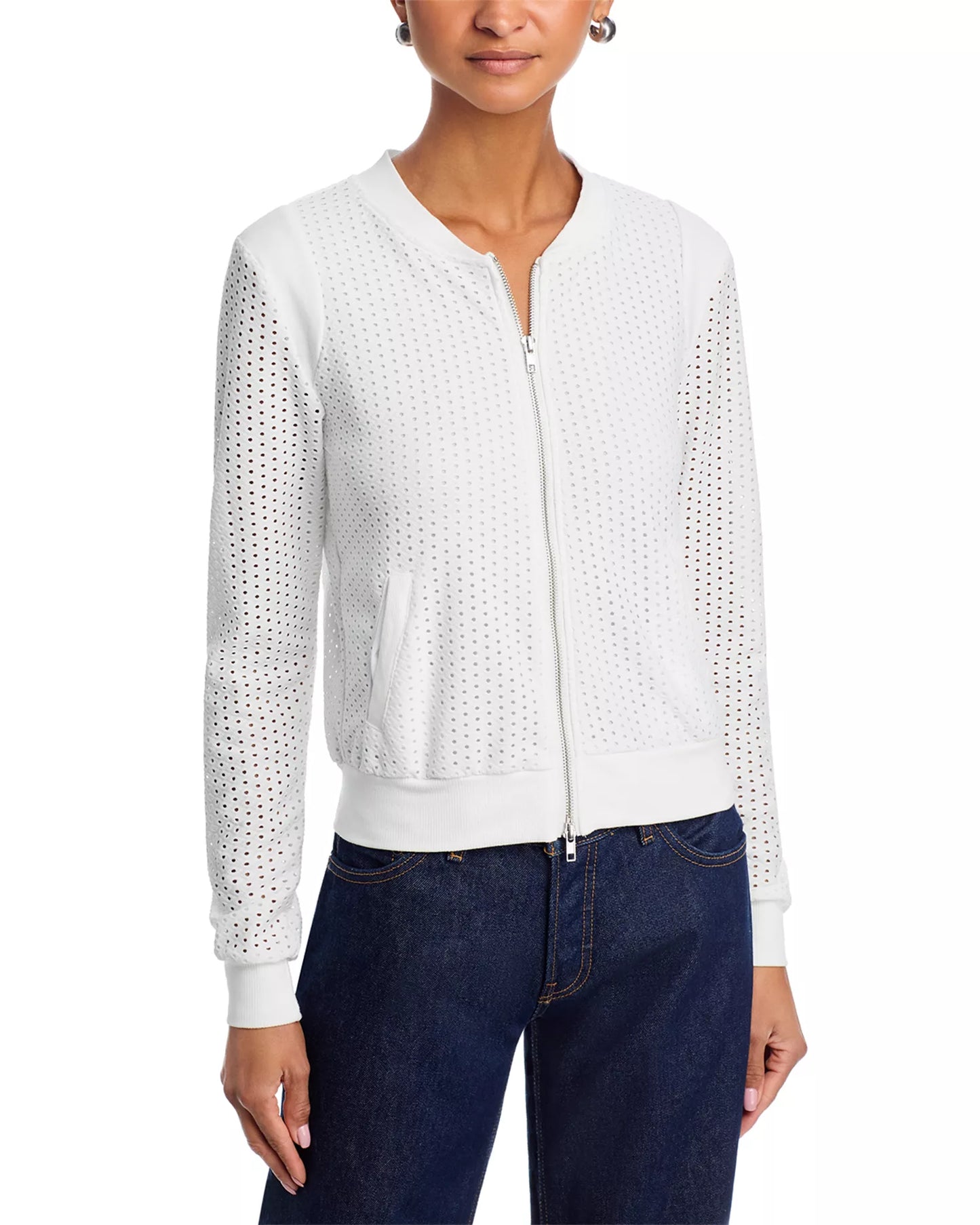 
                  
                    Six Fifty | Open Knit Zip Up | Cutout | White
                  
                