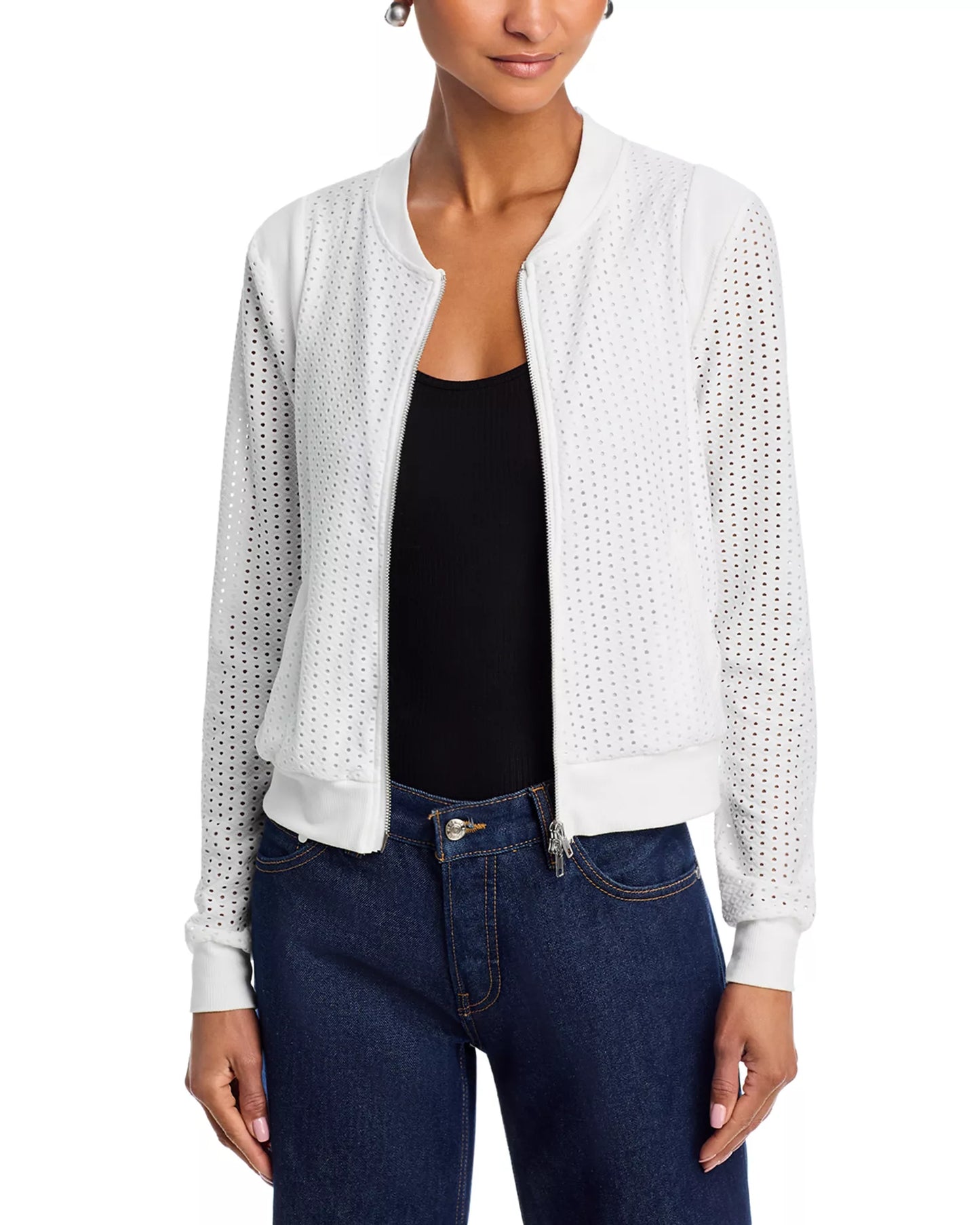 
                  
                    Six Fifty | Open Knit Zip Up | Cutout | White
                  
                