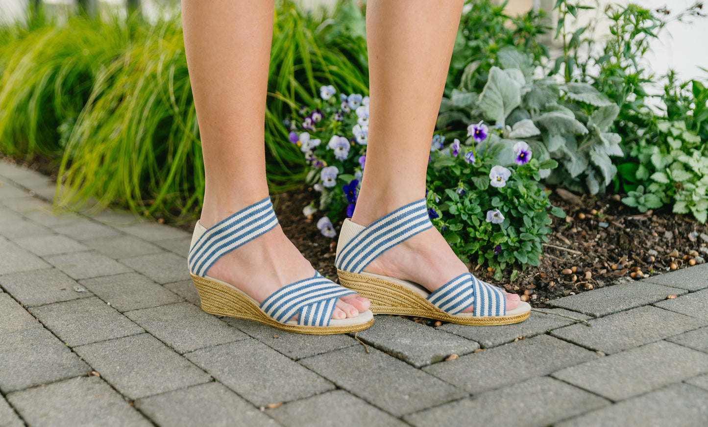 
                  
                    Charleston Shoe Company | Cannon Sandal | Navy/White Stripe
                  
                