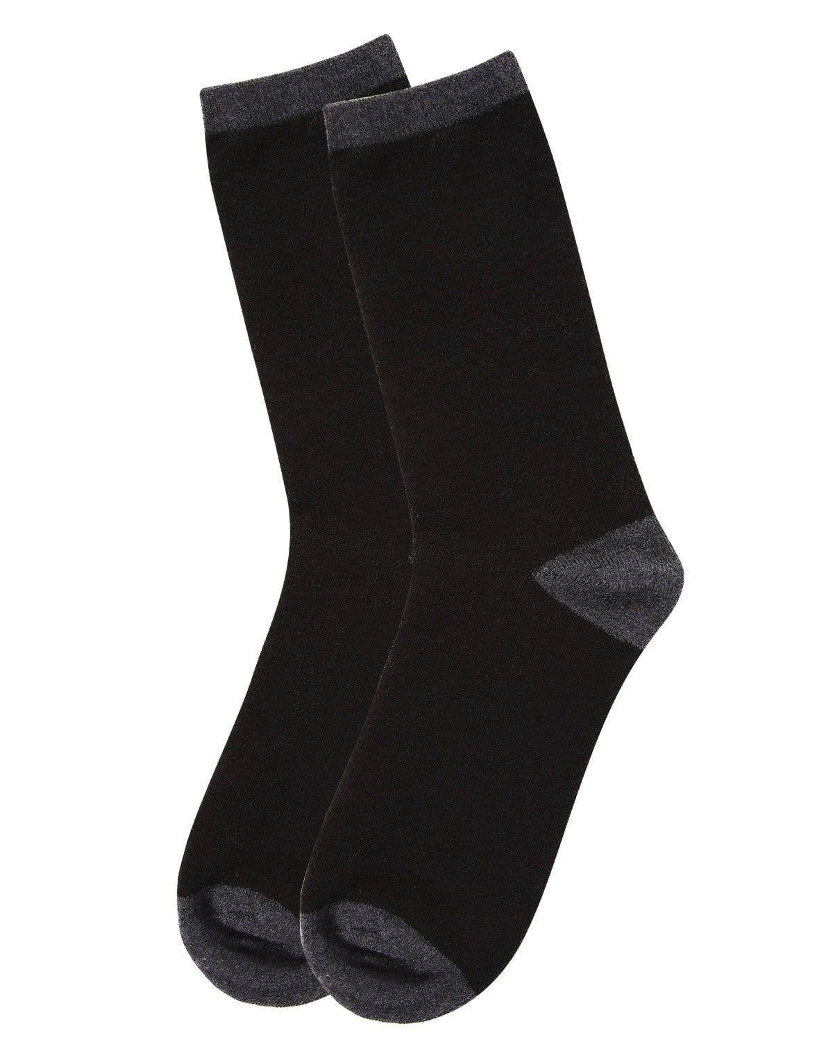 
                  
                    MeMoi Tipped Flatknit Cashmere Crew Socks: Black / 9-11
                  
                