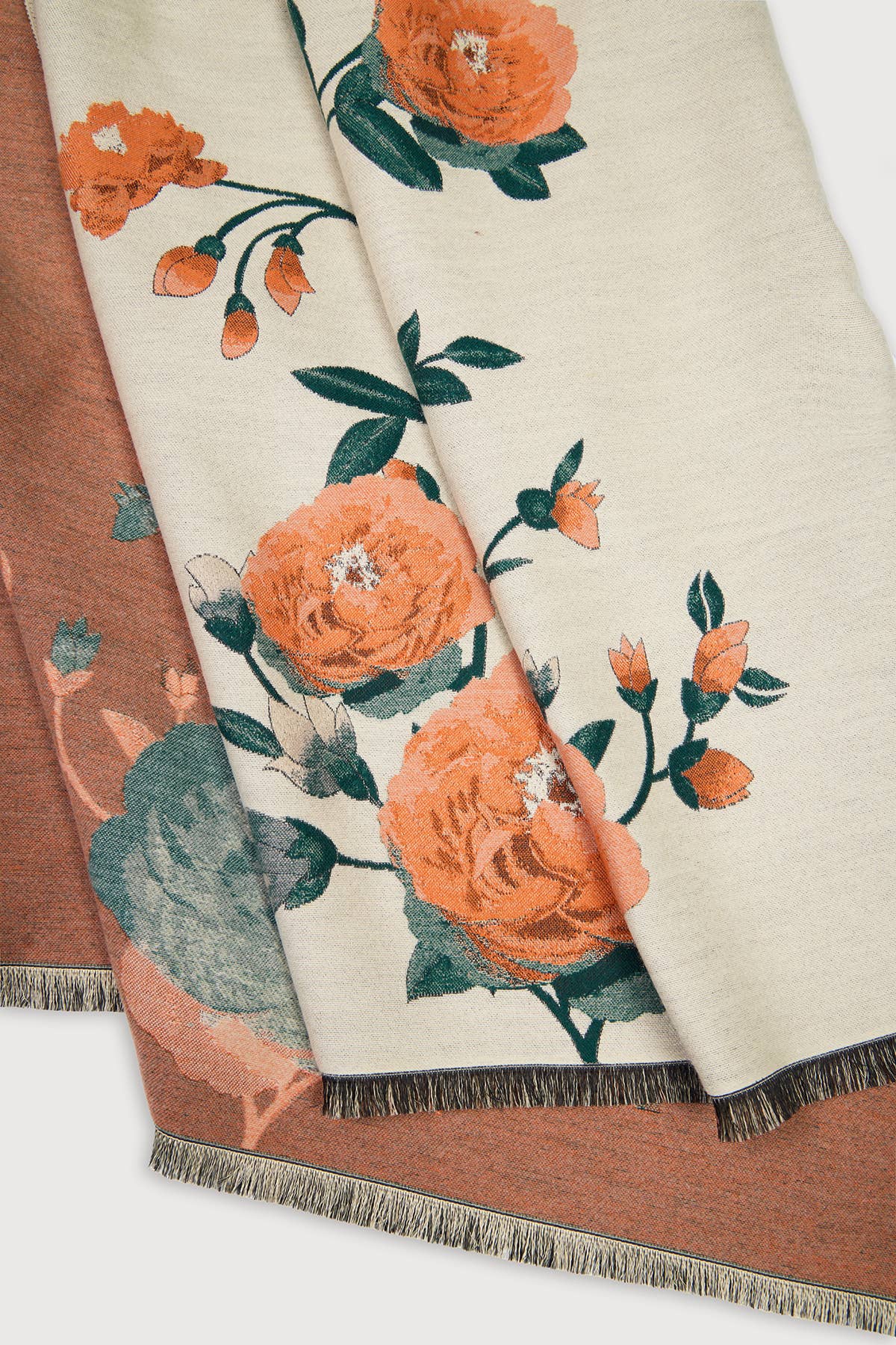 
                  
                    Floral Reversible Scarf: Forest Green
                  
                