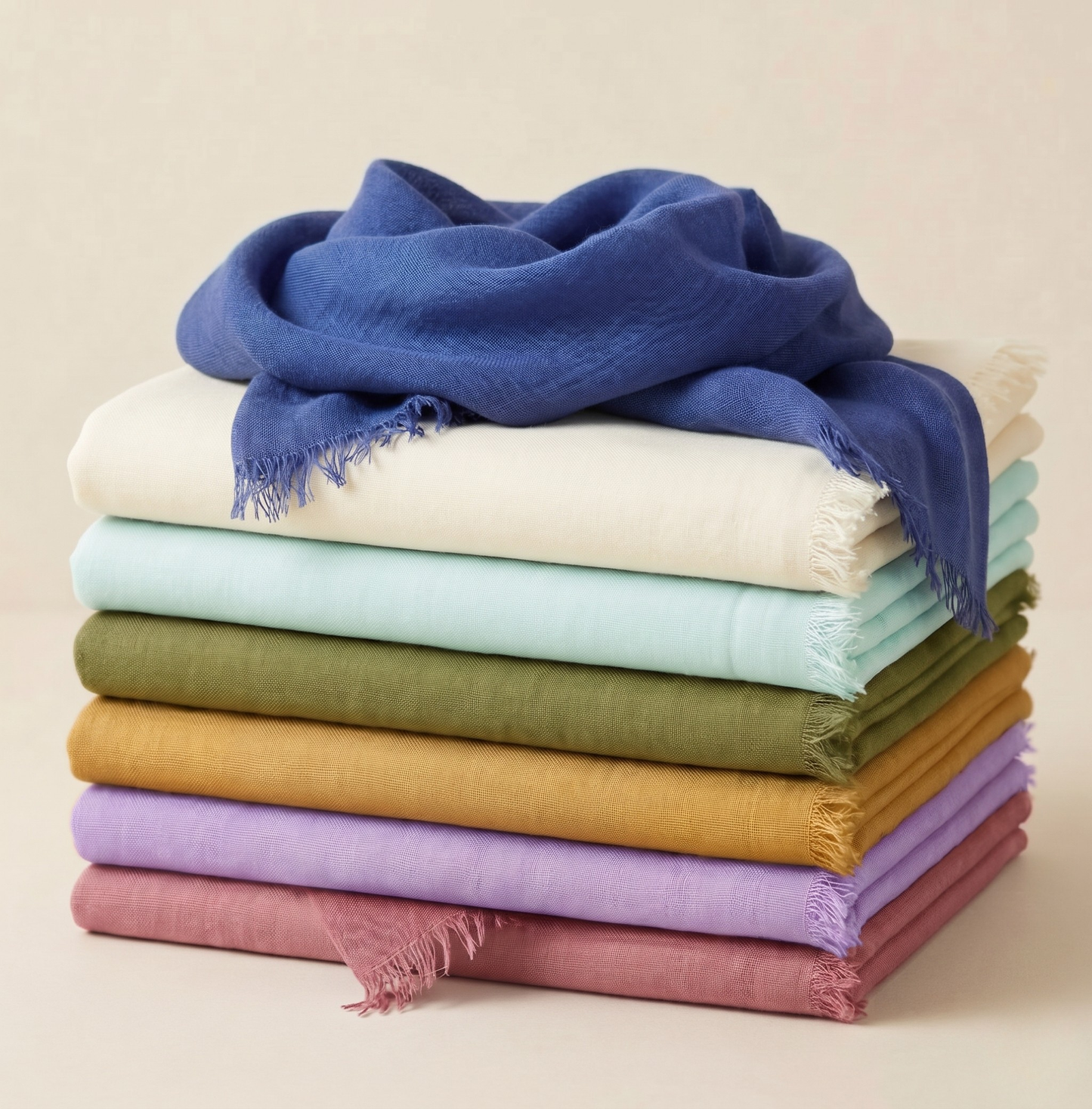 
                  
                    Lightweight Cashmere Spring/Summer Pashmina Wrap: Cream
                  
                