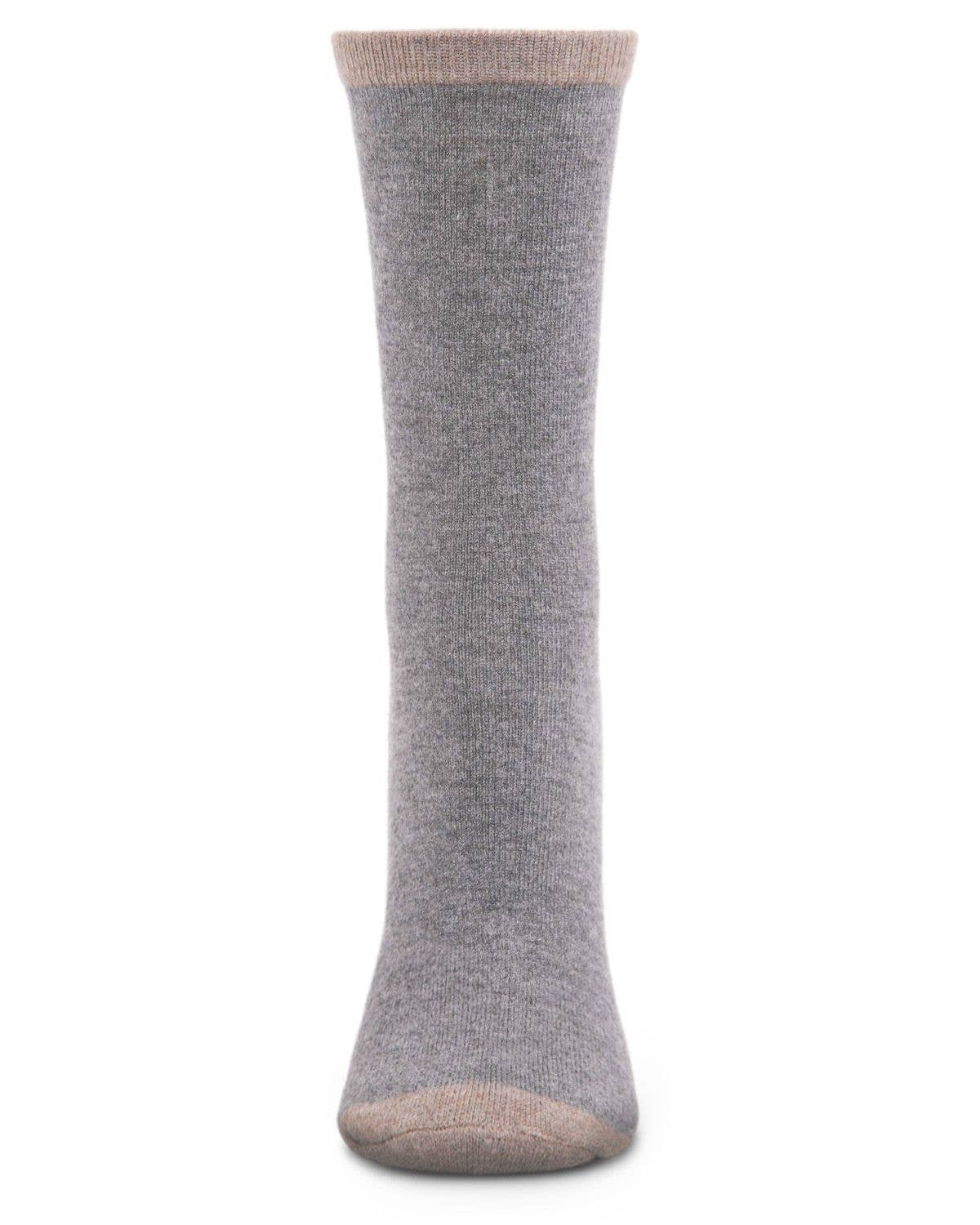 
                  
                    MeMoi Tipped Flatknit Cashmere Crew Socks: Med Gray Heather / 9-11
                  
                