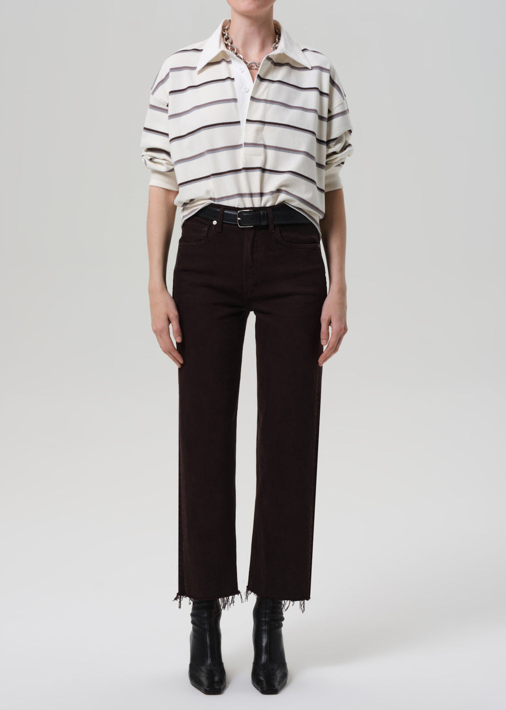 Citizens of Humanity | Palma Straight Raw Hem | Carob Brown