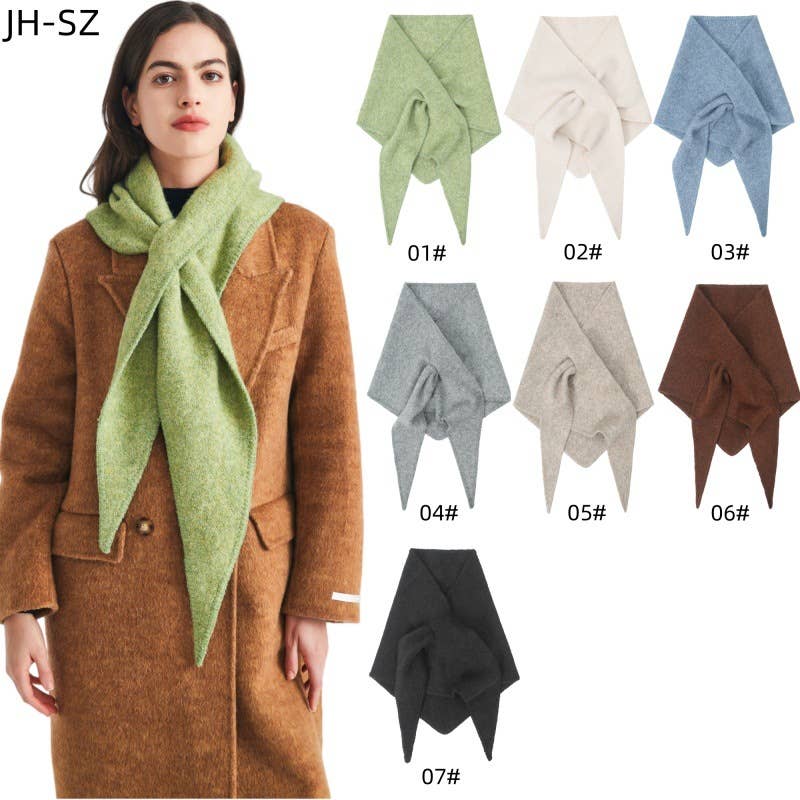 
                  
                    Solid Knit Triangle Scarf: 03 Blue
                  
                