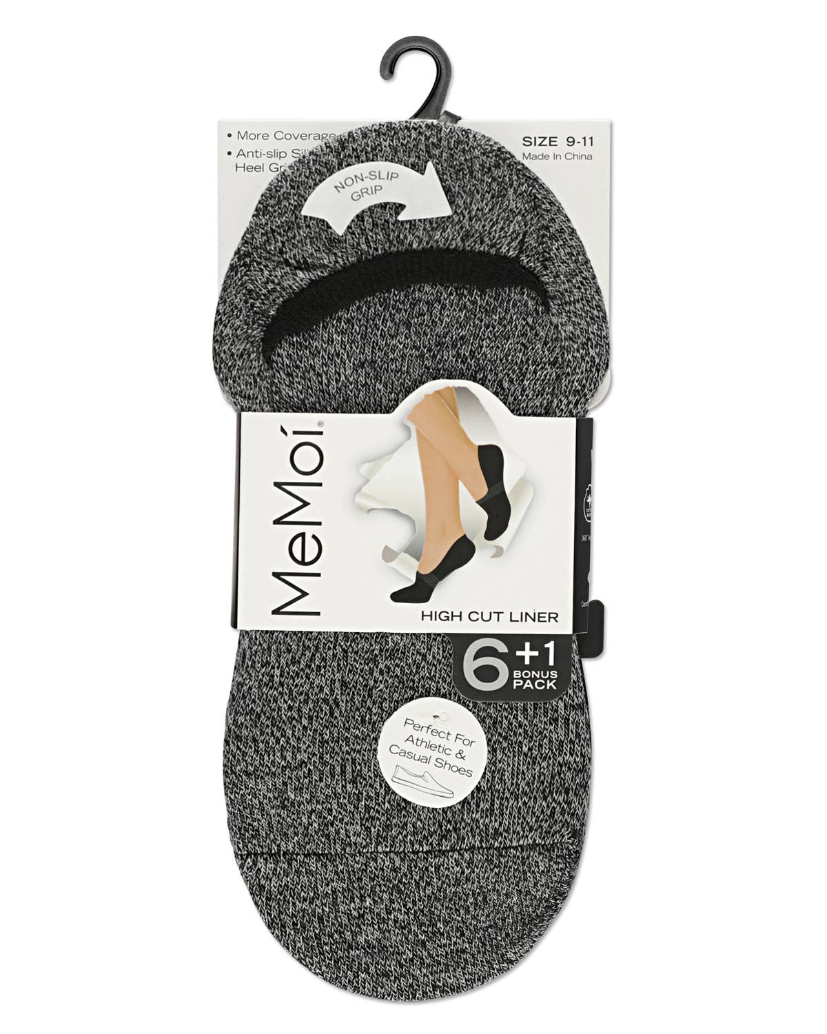 
                  
                    MeMoi No Show Sneaker Liner 7 Pack: Gray-White-Black / OS
                  
                