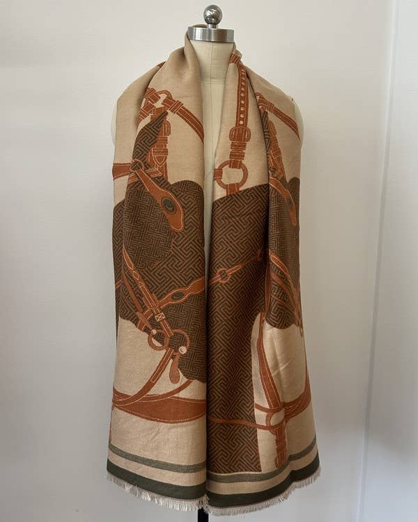 
                  
                    Equestrian Reversible Scarf: Light Blue
                  
                