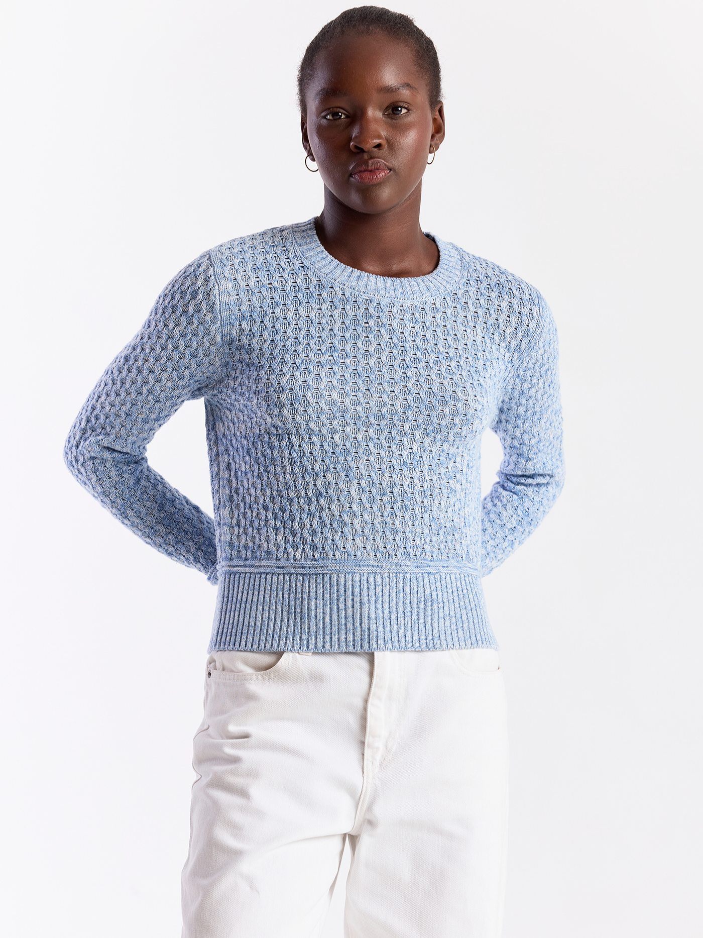 
                  
                    Brodie | Cable Twist Crew Sweater | Blue
                  
                