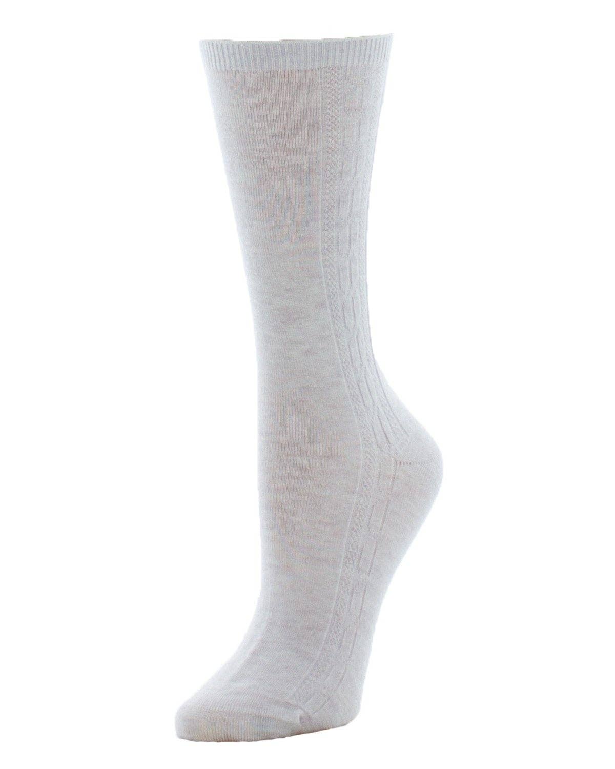 
                  
                    Cashmere Blend Cable Luxury Crew Socks: Black / 9-11
                  
                