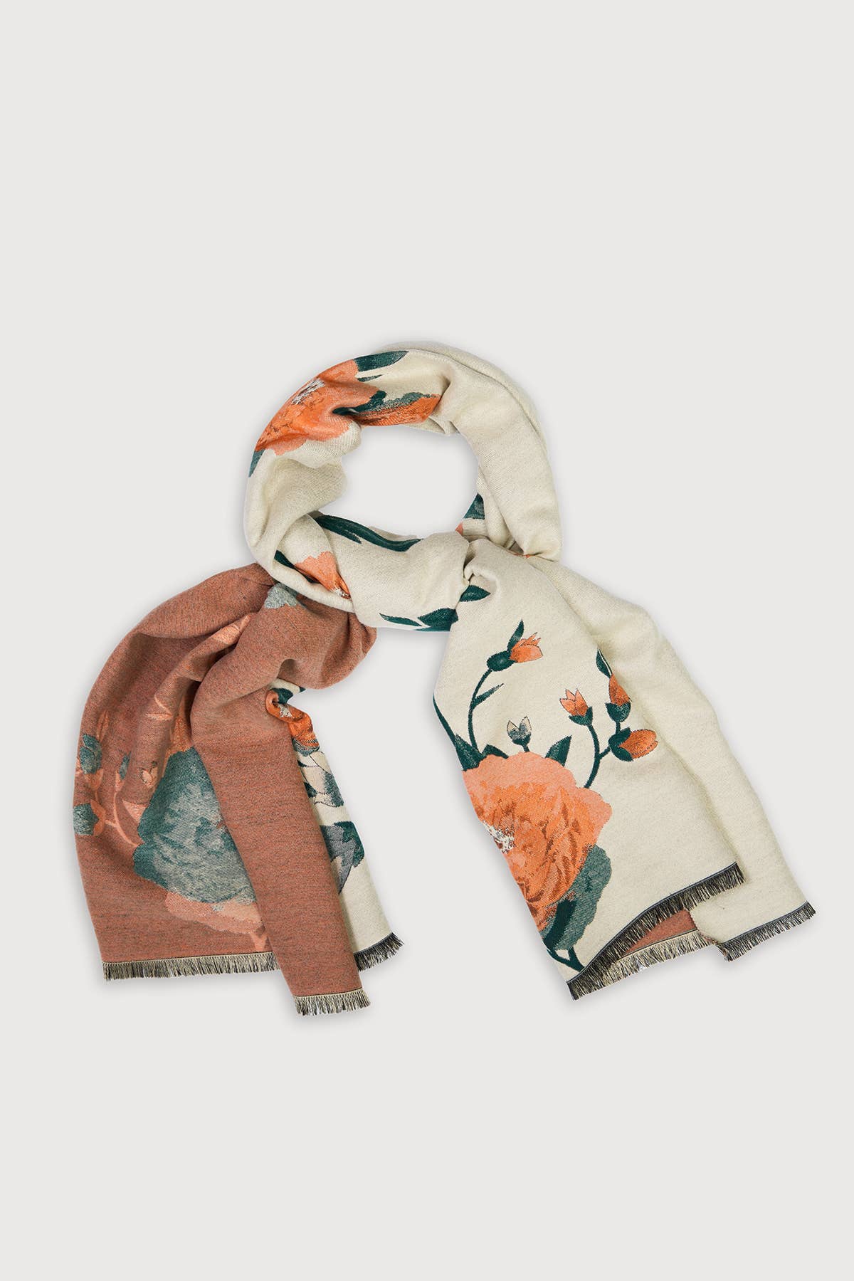 
                  
                    Floral Reversible Scarf: Light Blue
                  
                