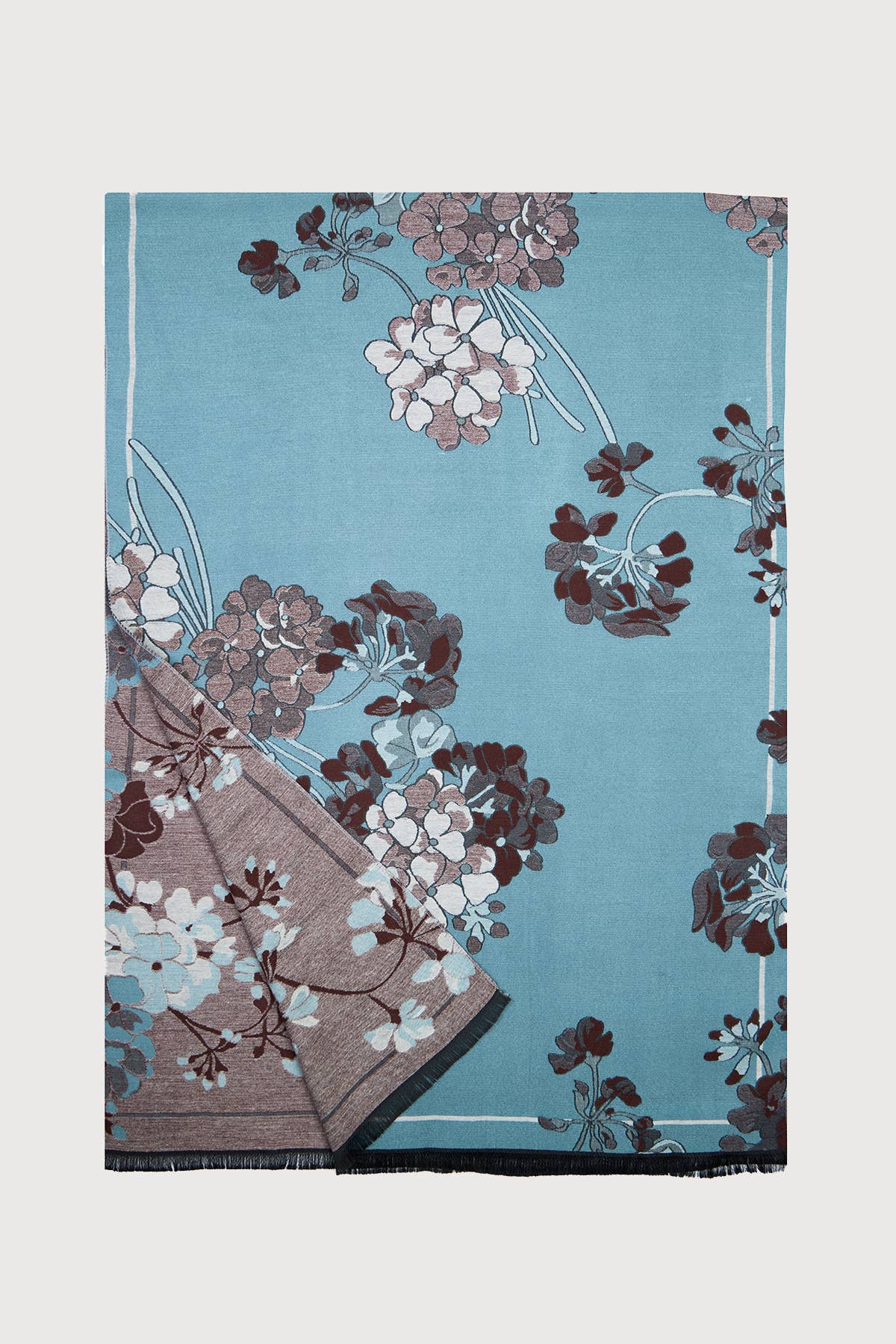 
                  
                    Floral Reversible Scarf: Light Blue
                  
                