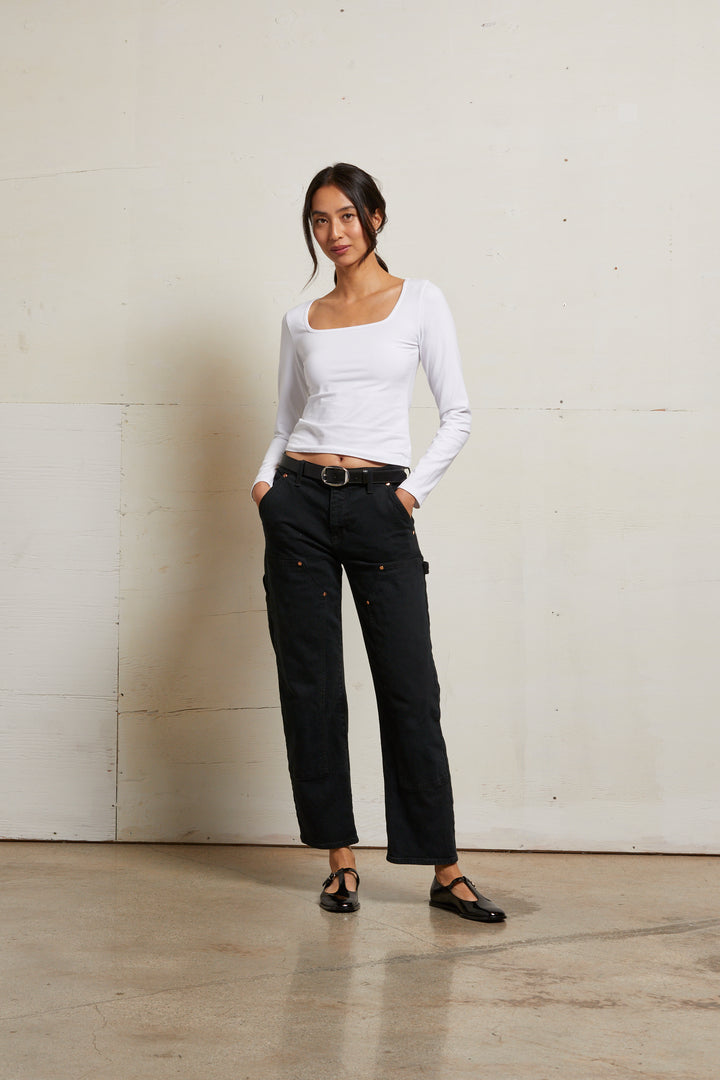 Perfectwhitetee | Maeve square neck top | white