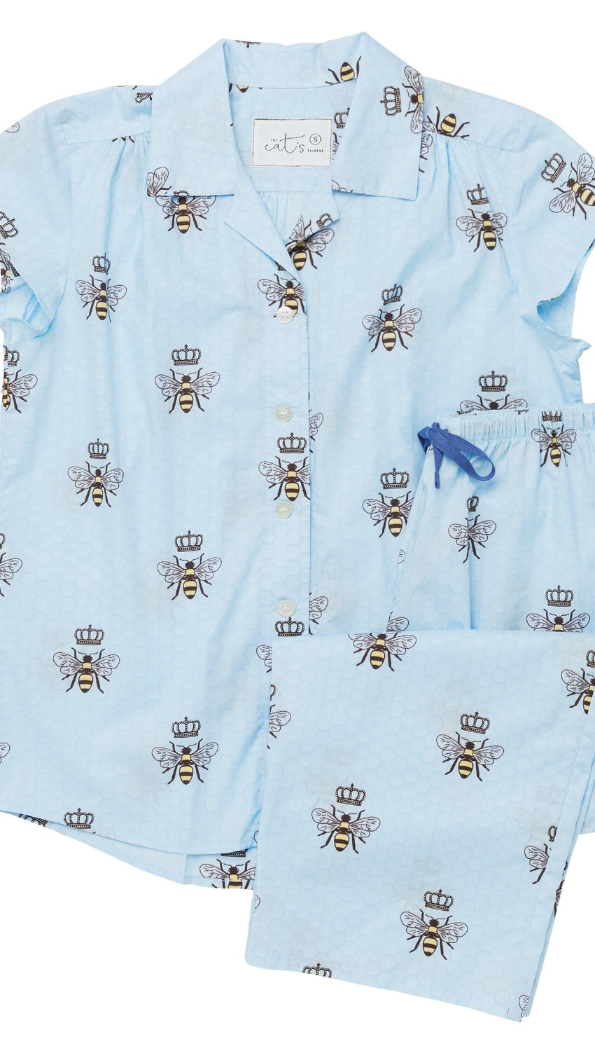 
                  
                    The Cat's Pajamas | Queen Bee Blue Pima knit Capri
                  
                