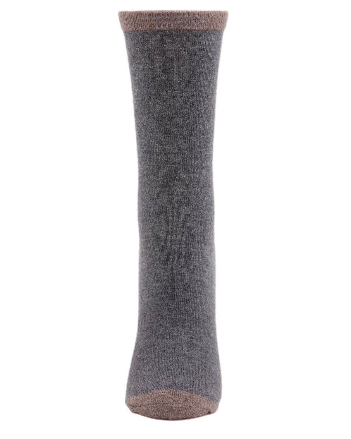 
                  
                    MeMoi Tipped Flatknit Cashmere Crew Socks: Med Gray Heather / 9-11
                  
                