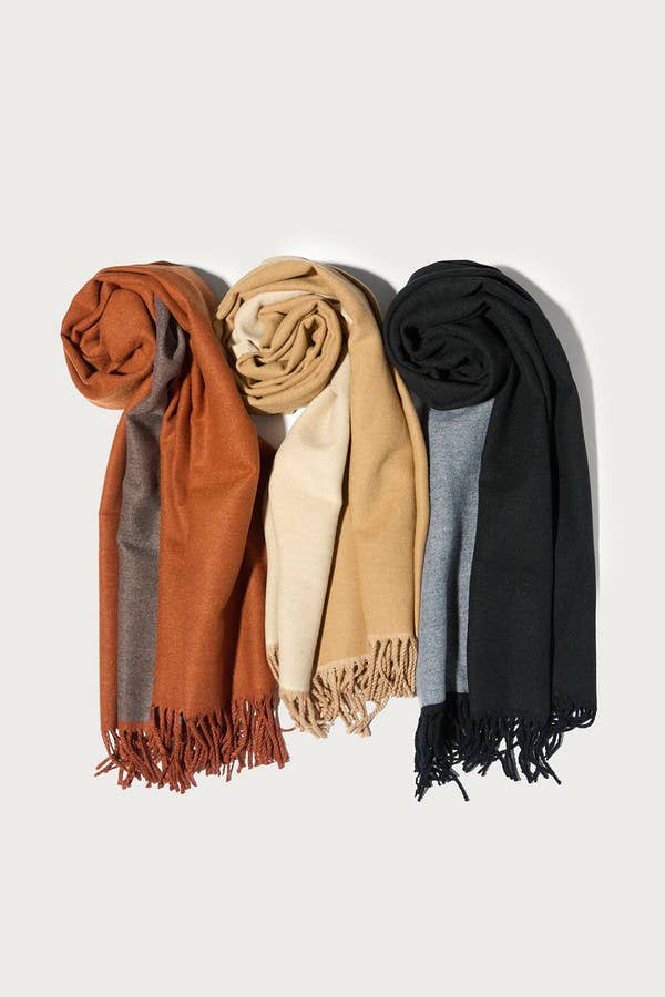 
                  
                    Solid Fringe Reversible Scarf: Rust
                  
                