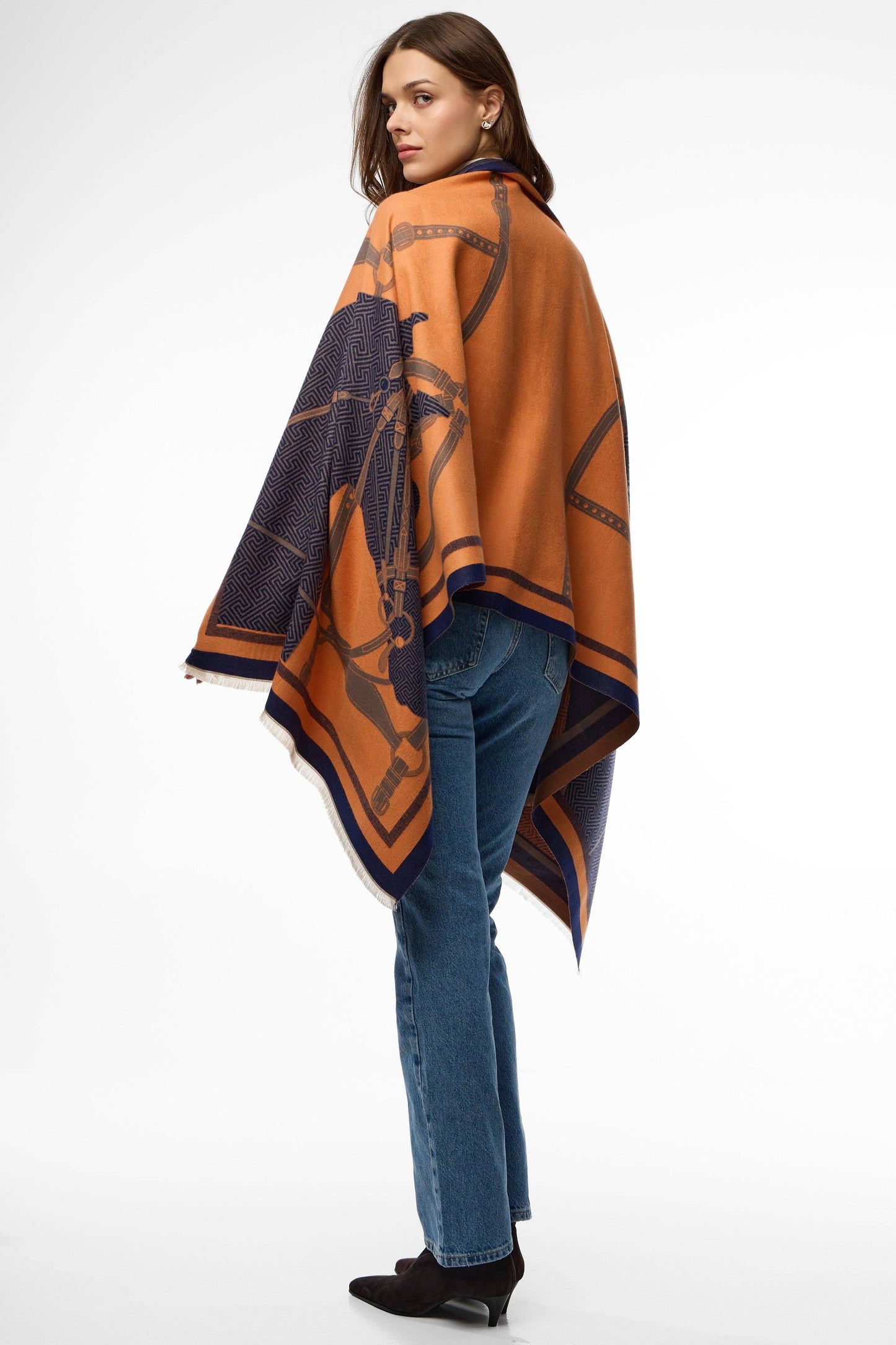 
                  
                    Equestrian Reversible Scarf: Orange
                  
                