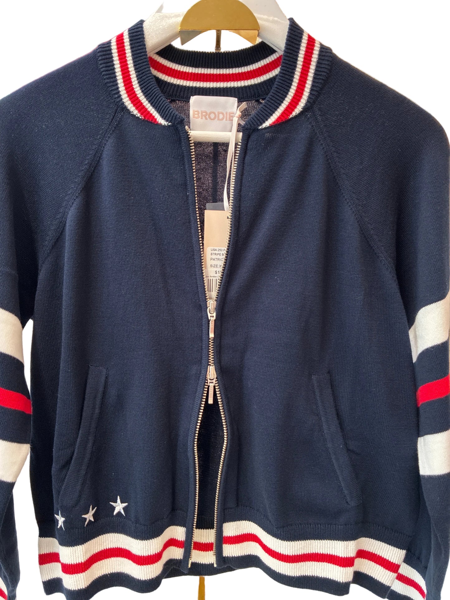 
                  
                    Brodie | USA 250 Stripe Bomber | Navy
                  
                