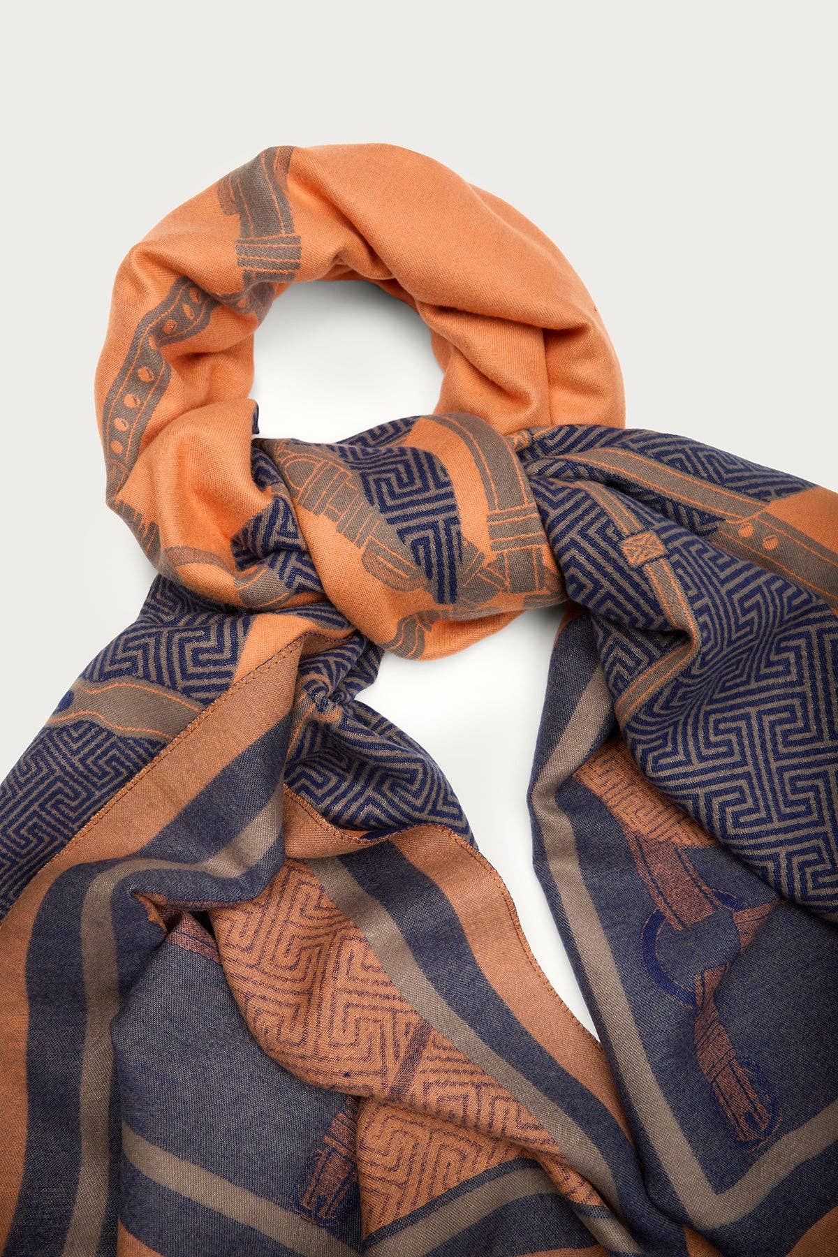 
                  
                    Equestrian Reversible Scarf: Light Blue
                  
                