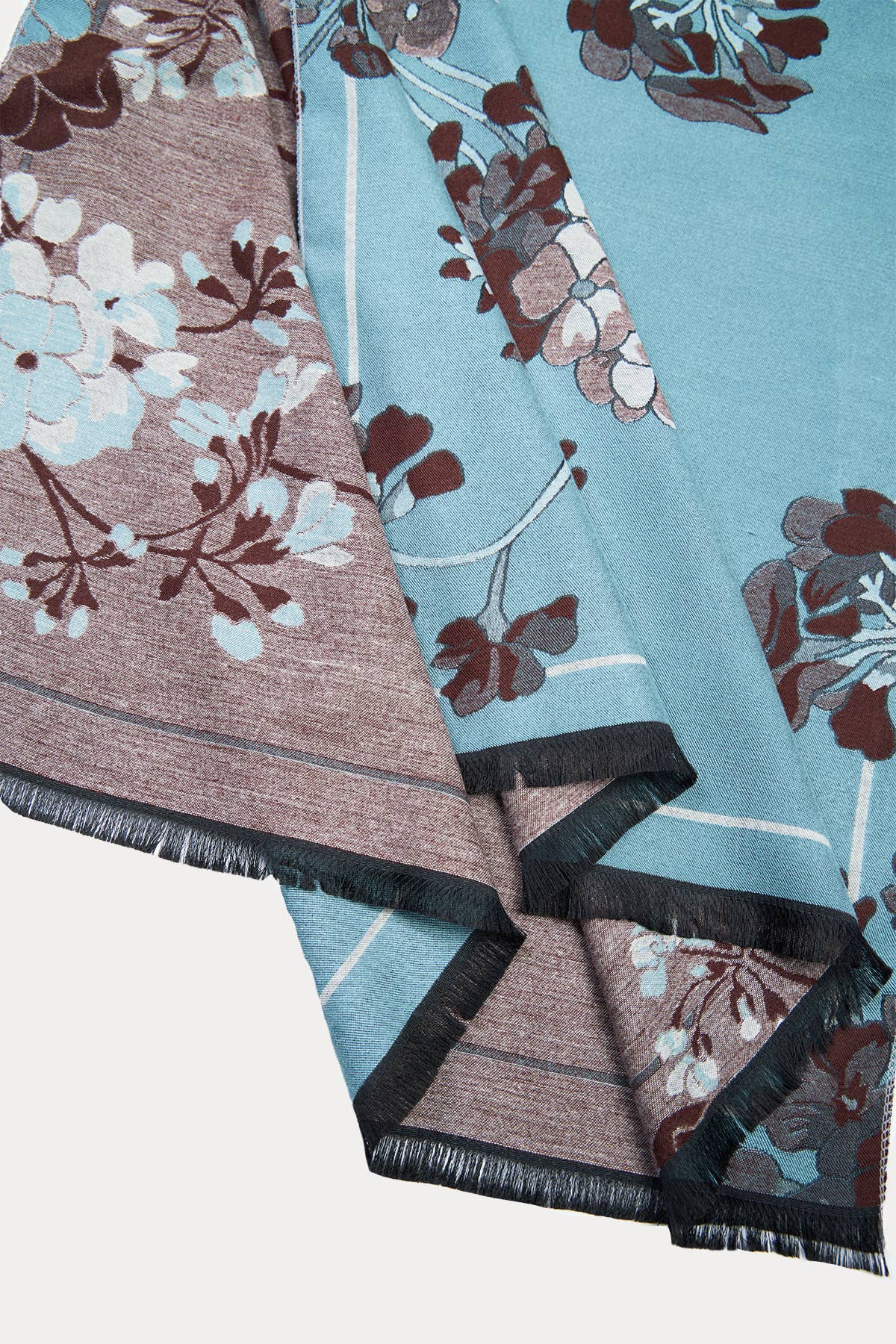 
                  
                    Floral Reversible Scarf: Light Blue
                  
                