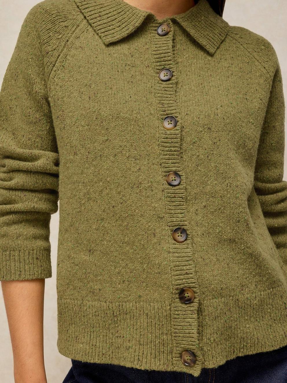 
                  
                    White Stuff | Shepard Collar Cardigan | Green
                  
                
