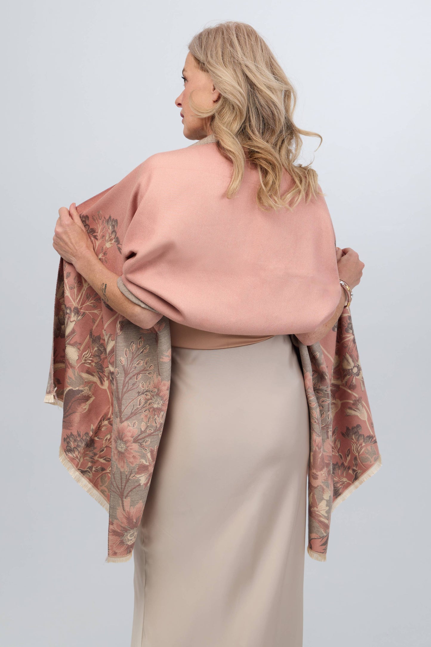 
                  
                    Reversible Floral Oversized Scarf: BLUE
                  
                