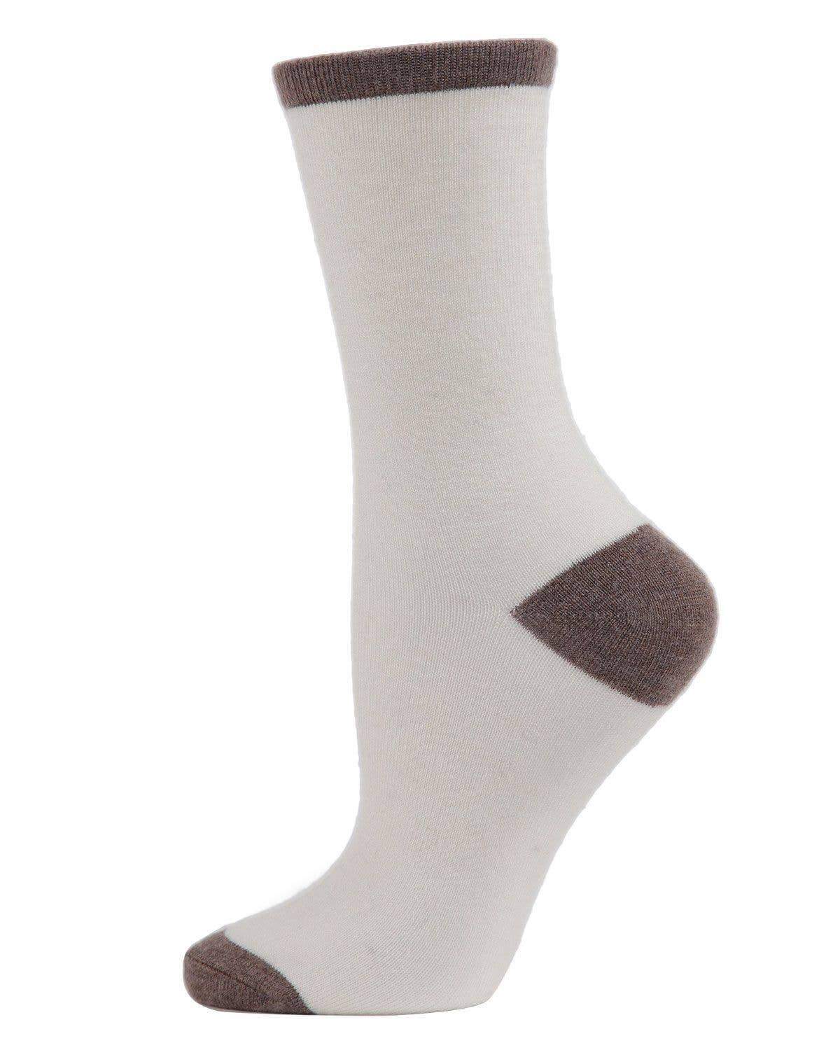 
                  
                    MeMoi Tipped Flatknit Cashmere Crew Socks: Black / 9-11
                  
                