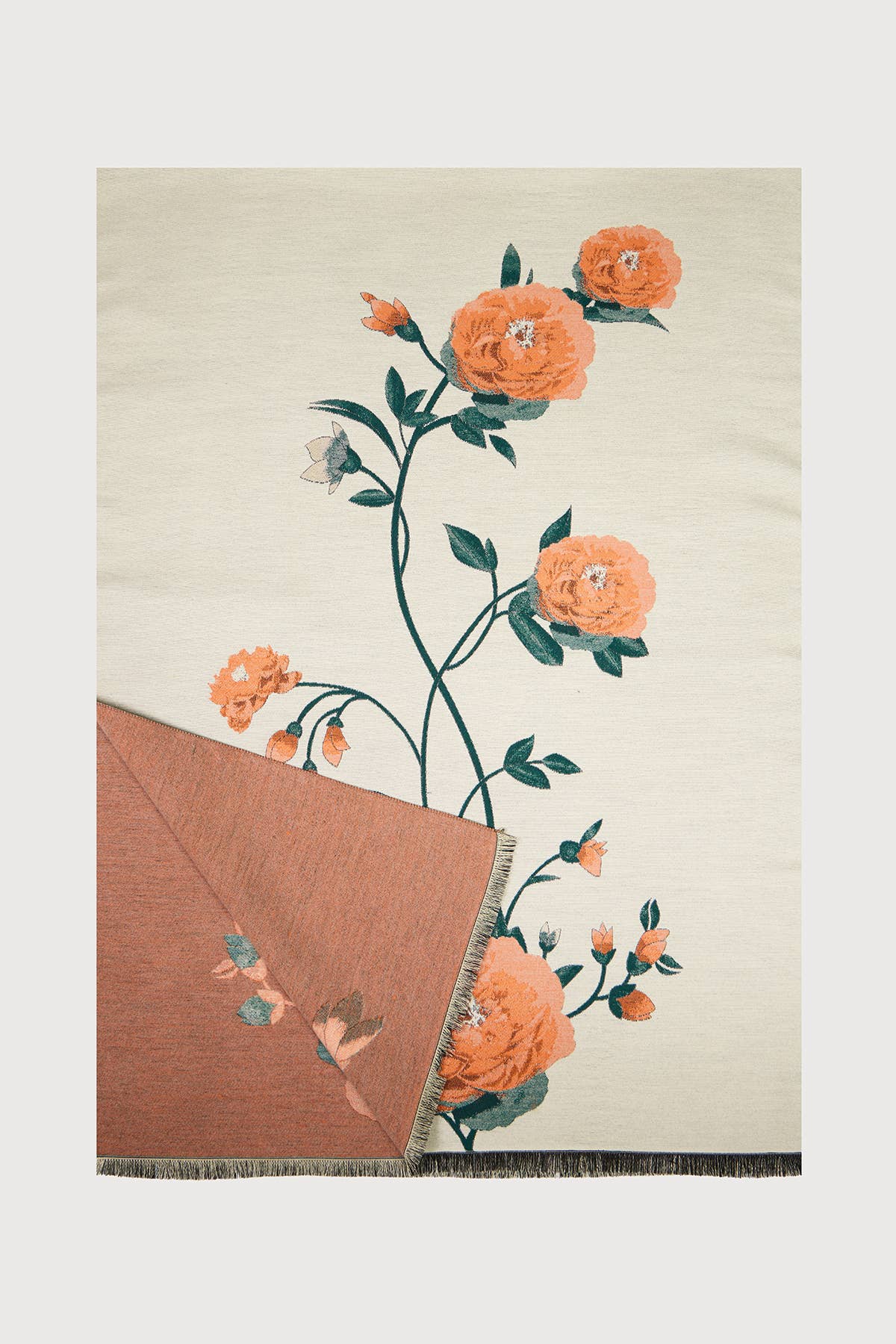 
                  
                    Floral Reversible Scarf: Forest Green
                  
                
