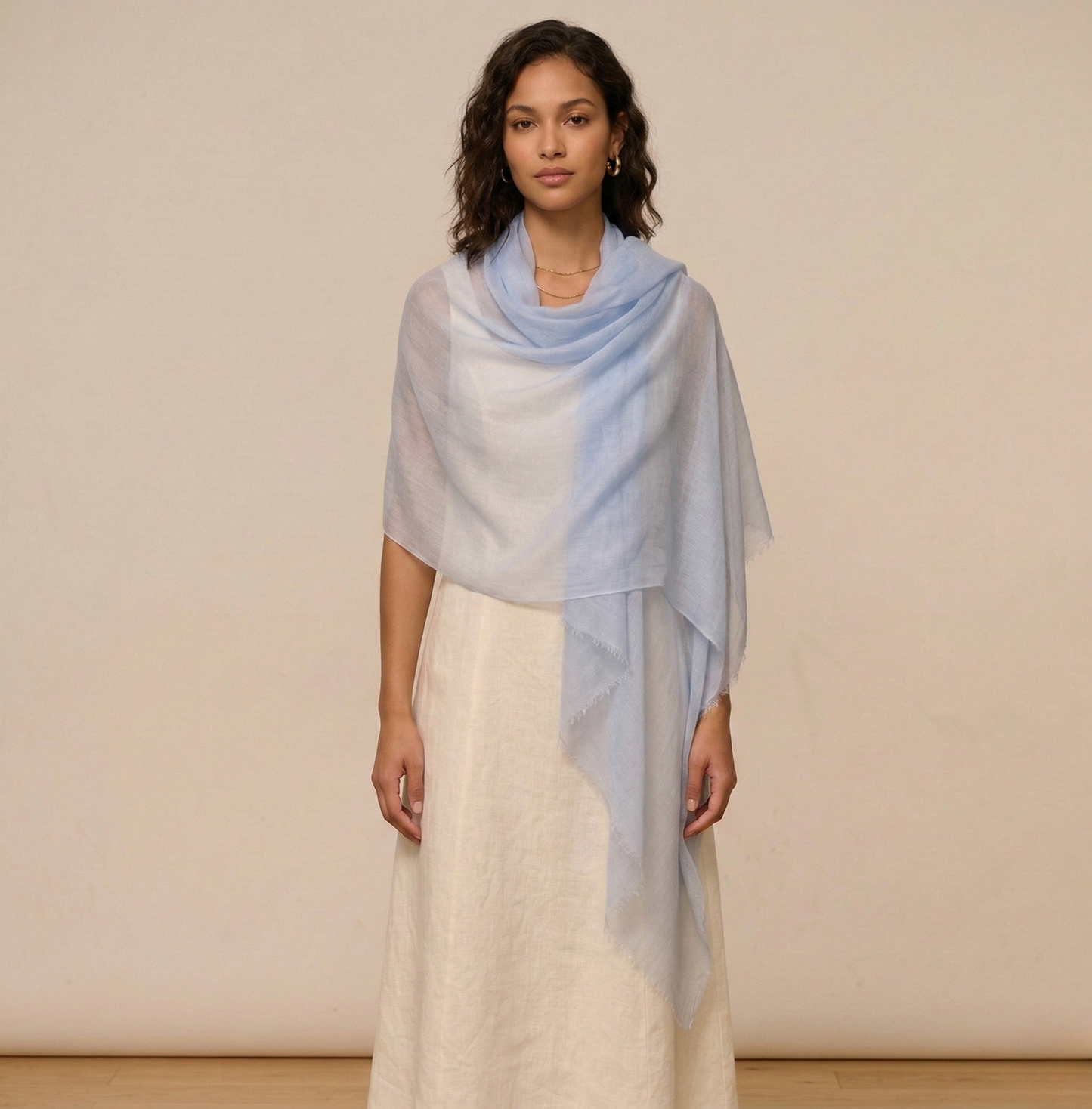 
                  
                    Lightweight Cashmere Spring/Summer Pashmina Wrap: Navy
                  
                