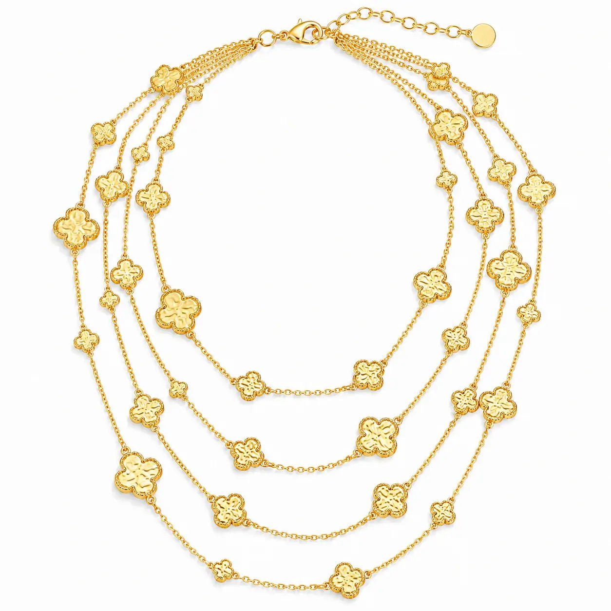 
                  
                    Molten Clover Layered Necklace - 24Kt Gold Plated
                  
                